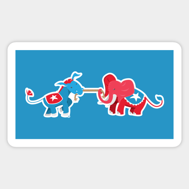 The Electoral Games - (Blue) Sticker by dhartist